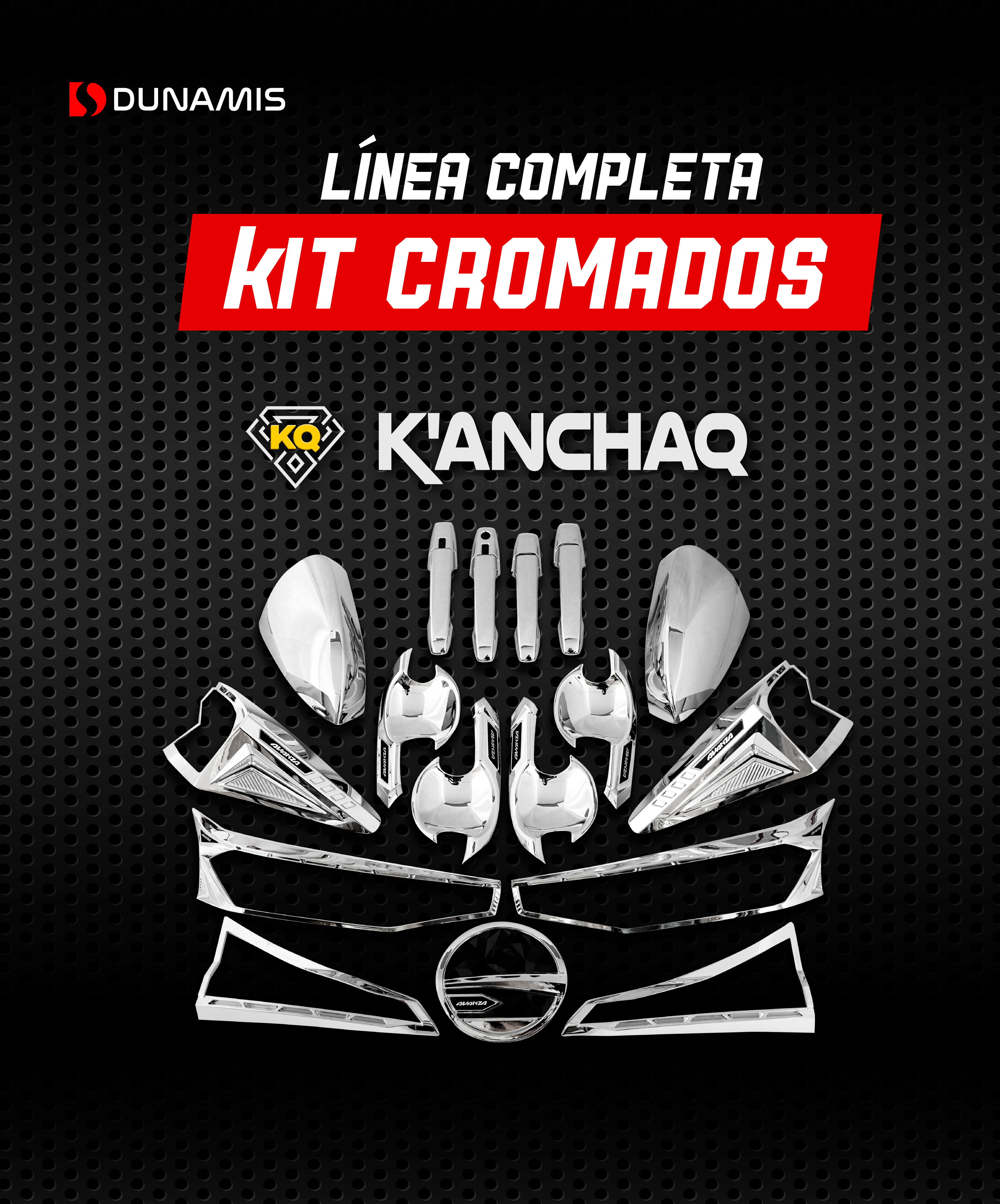 Kit cromado para vehículos K'anchaq, Safe, Autoclover, Galio, K2 ,Mobis - Lima Arequipa Trujillo Cusco Chiclayo Puno Huancayo Ayacucho Piura Tacna Perú